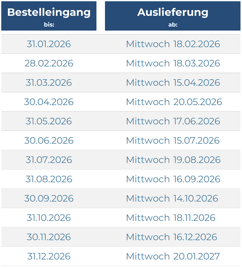 Liefertermine 2026